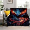 1pc Blue Fire Phoenix Blanket Lightweight Flannel Blanket Throw Blanket For Bed, Livingroom, Office, Couch, Christmas Gift. - 3 of 4