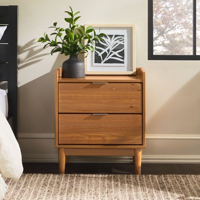 NicBex Nightstand with Drawers,1pc Side Table with Wood Frame,bedside Table for Bedroom,Living Room,Brown/Black/White/Gray