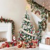 Christmas Tree, Pre-Lit 6 Ft Artificial Pine with LED Lights, Hinged Holiday Tree with Foldable Metal Base for Home - 2 of 4