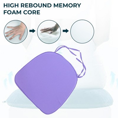 Purple Memory Foam Dining Chair Cushion Pads Set of 2
