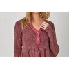 Women's Washed Thermal Peplum Henley Top - mystree - 2 of 4