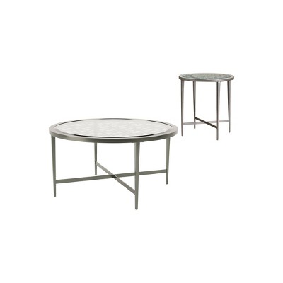 2pc Harding Coffee Table Set Silver - miBasics