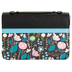 Bible Cover-Believe-X Large-Black/Floral - 1 of 3