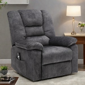 Velvet Power Lift Recliner Chair with 8-Point Massage and Lumbar Heating, USB Port - 1 of 4