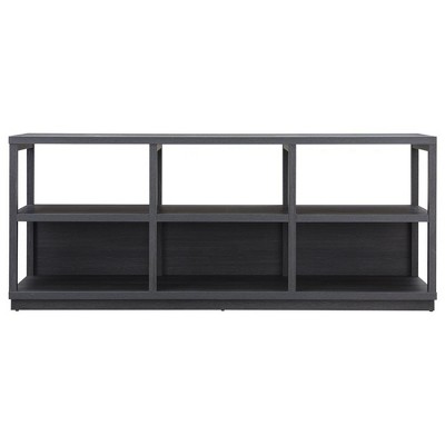 Charcoal Gray Modern MDF 68" TV Stand with Plinth Base