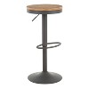 Set of 2 Dakota Adjustable Industrial Barstools Gray: Metal Frame, Swivel Seat, Rustic Style - LumiSource - 2 of 4
