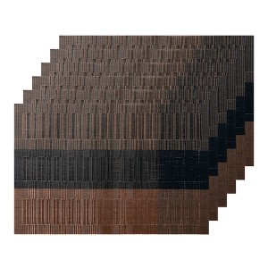 Unique Bargains Dining Table Heat-Resistant Woven PVC Placemats 18 x 12 Inches 6 Pcs - 1 of 4