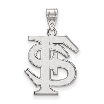 Black Bow Jewelry 14k White Gold Florida State Seminoles NCAA Large Pendant