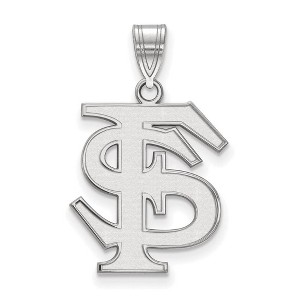 Black Bow Jewelry 14k White Gold Florida State Seminoles NCAA Large Pendant - 1 of 3
