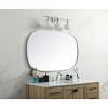 Elegant Lighting Metal Frame Oval Mirror 30x48 Inch in Silver - 3 of 4