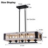 31.5" Industrial Farmhouse Chandelier with Metal Frame and Rope Accents, 5-Light Fixture, Adjustable Height for Dining, Kitchen, or Lounge - 4 of 4