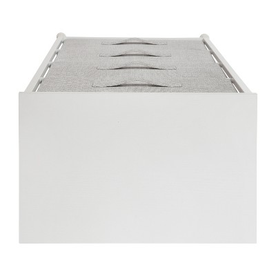 Harris White Cast Iron Frame 4-Drawer Light Gray Fabric Dresser