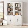 Farmhouse Bookcases with Doors, 5 Tier Bookshelf with Storage, Wooden Storage Cabinet - 3 of 4