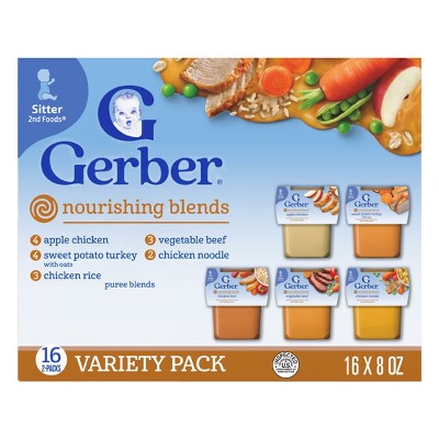 Gerber 2nd Foods Nourishing Blends Baby Food, Variety Pack - 16ct - 128 oz
