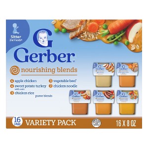 Gerber 2nd Foods Nourishing Blends Baby Food, Variety Pack - 16ct - 128 oz - 1 of 4