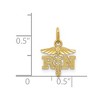 Black Bow Jewelry 14k Yellow Gold Small D/C RN Nurse Charm or Pendant, 11mm (7/16 Inch) - 4 of 4