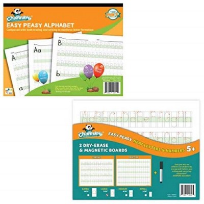 Easy Peasy Alphabet Workbook and 2pk Dry-Erase & Magnetic Boards Kit - Channie's