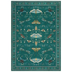 Coolmee Area Rugs, Soft Washable Rugs Living Room Rugs for Bedroom Dining Room, Ultra-Thin Modern Rug Stain Resistant Carpet Black - 1 of 4
