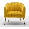 SEYNAR Modern Velvet Accent Chair,Round Upholstered Barrel Chair for Living Room - 3 of 4