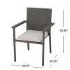 NicBex Outdoor 1pc Dining Chairs with Rattan Frame Stackable Design,Suitable for Garden,Outdoor,Gray - 3 of 4