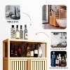 KWPZQEB 32.09" Large Capacity Bamboo Storage Cabinet, Freestanding Cabinet, Kitchen Cupboard, Sofa Side Table with Shutter Door & Open Shelf - 4 of 4
