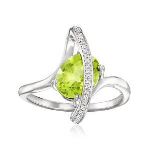 Ross-Simons 1.80 ct. t.w. Peridot Ring With Diamonds in Sterling Silver - 1 of 4