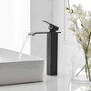 BWE Waterfall Single Hole Single Handle Bathroom Vessel Sink Faucet in Matte Black - image 3 of 4