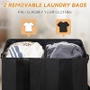 160L Double Laundry Hamper with Lid, Large Laundry Basket with 2 Removable Bags, Breathable Dirty Clothes Hamper 2 Section - 4 of 4