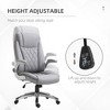 Vinsetto High Back 360° Swivel Ergonomic Home Office Chair with Flip Up Arms, Faux Leather Computer Desk Rocking Chair, Grey  O - 3 of 4