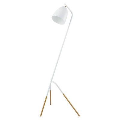 1-Light Westlinton Floor Lamp with Metal Leaf Finish Shade White/Gold - EGLO