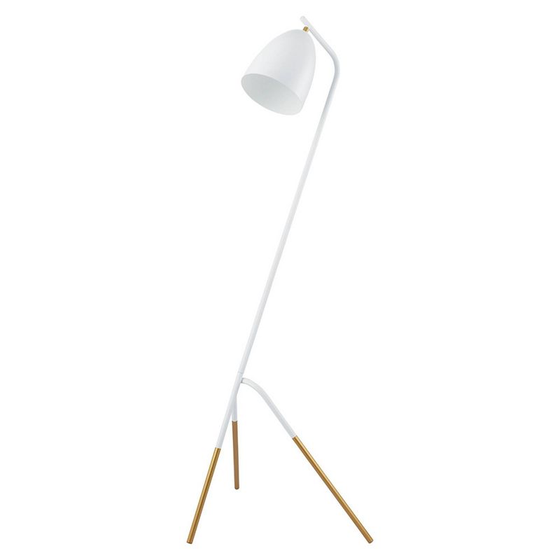 1-Light Westlinton Floor Lamp with Metal Leaf Finish Shade White/Gold - EGLO, 1 of 5