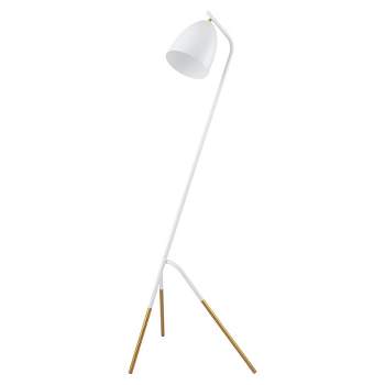 1-Light Westlinton Floor Lamp with Metal Leaf Finish Shade White/Gold - EGLO