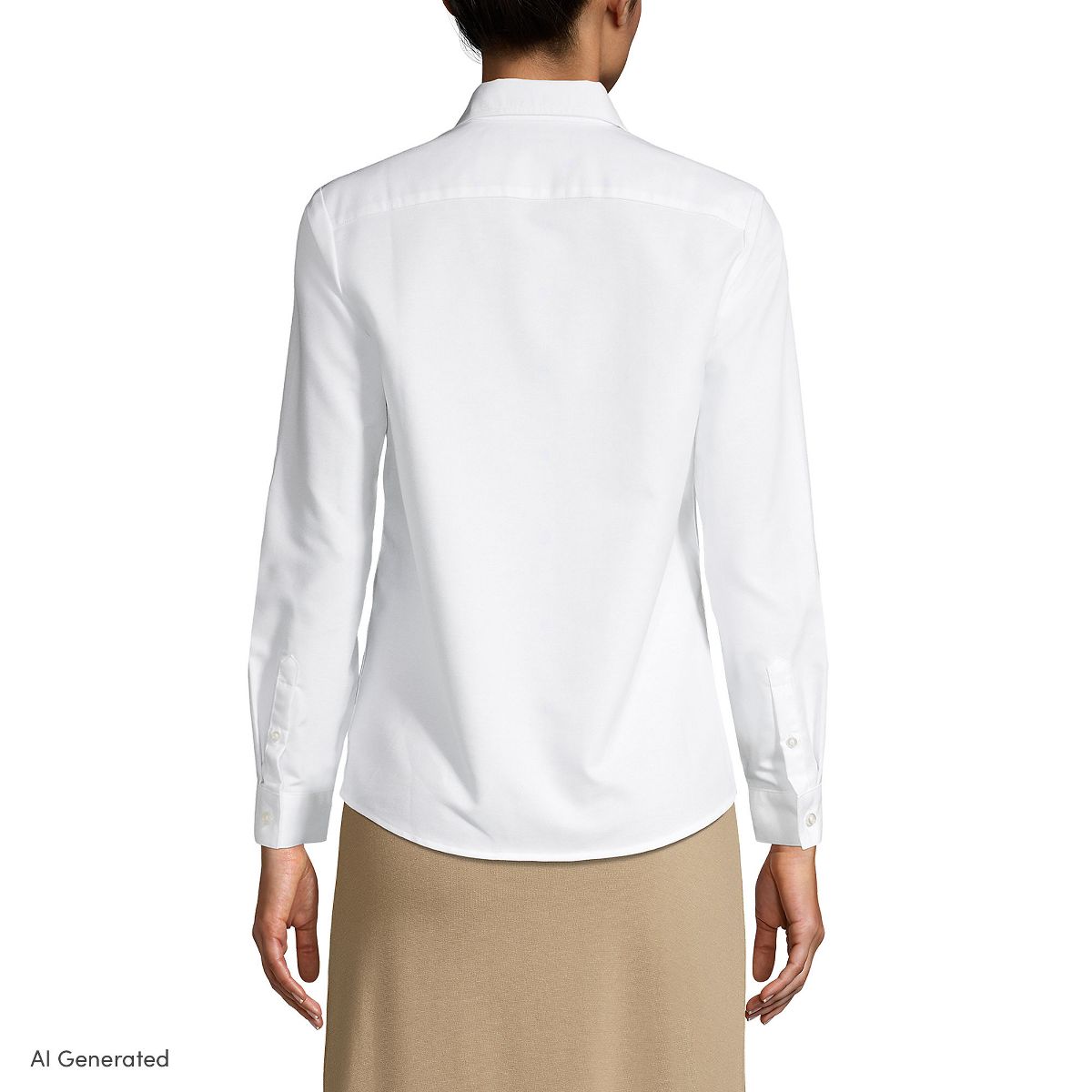 Lands' End School Uniform Women's Long Sleeve Oxford Dress Shirt - thumbnail 7