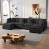 Mjkone 132'' Oversized Modular Sectional Sofa, U-Shaped Couch with 2 Ottomans, 6-Seat Chenille Fabric Upholstered Deep Seat Sofa - 4 of 4