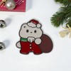 Unique Bargains Christmas Brooches Series Alloy Dripping Wax White Red 0.87"x1.02" 1Pcs - 2 of 4