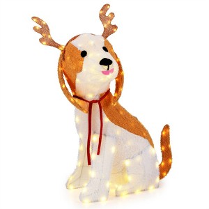 NAYSAYE Party Decoration and Accessories Christmas Dog Figurine with Festive Holiday Charm for Home and Garden, Multicolor, 34.5"*20"*43.5" - 1 of 4