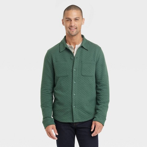 Men's Big & Tall Knit Shirt Jacket - Goodfellow & Co™ Dark Green