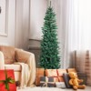 Angel Sar 6.5ft Flocked Christmas Tree, Pre-Lit Artificial Christmas Tree with Metal Stand, Realistic PVC Needles for Home Holiday Decor - 2 of 4
