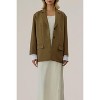 Women's Classic Two Button Front Blazer with contrasting sleeve - MOD REF - 2 of 4