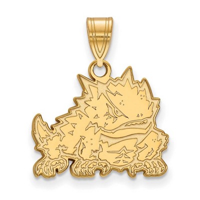 Black Bow Jewelry 14k Yellow Gold Texas Christian Horned Frogs NCAA Medium Pendant