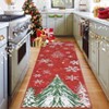 Christmas Area Rug, Red Green Snowflake Tree Rugs Washable Throw Runner Rugs Carpet for for Living Room Kitchen Dining Room Nursery Kids Room Office - 4 of 4