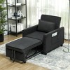HOMCOM 3-in-1 Convertible Chair Bed, Folding Single Sofa Bed, Pull Out Sleeper Chair with Adjustable Backrest, Pillow, and Pockets, Dark Gray - 2 of 4