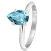 Pompeii3 Certified Platinum 1.12Ct Pear Shape Blue Diamond Engagement Ring Lab Created - Size 6 - 2 of 4