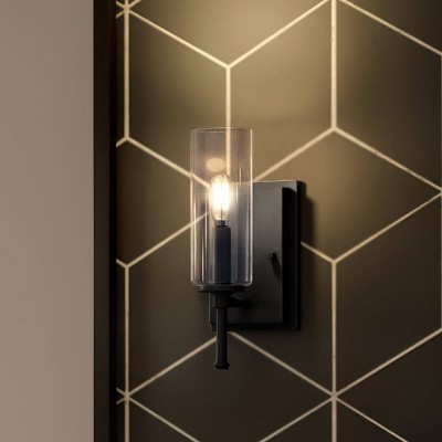 Urban Ambiance Luxury Contemporary Wall Sconce 11.5''H x 4.75''W,  Midnight Black Finish,  Parkes Collection, UHP4228