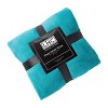 Hastings Home Oversized Polyester Microfiber Velvet Throw Blanket - Lagoon Green - image 2 of 4