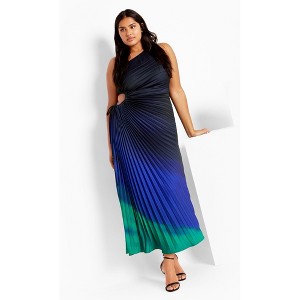 CITY CHIC | Women's Plus Size  Aliza Print Maxi Dress - peacock - 18W - 1 of 4