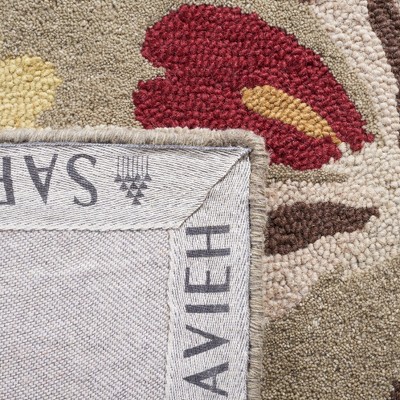 Sage and Multicolor Floral Hand-Tufted Wool Area Rug, 5' x 8'