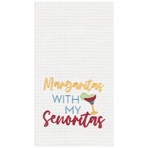 C&F Home Margaritas With Senoritas Embroidered Cotton Waffle Weave Kitchen Towel - 1 of 3