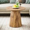 NicBex Natural Round Coffee Table with Wood Grain Top,Exquisite Wood Finish & Trumpet Base,Living Room Center Table,21.6" - 3 of 4