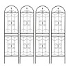 Hrinhom 4-Panel Metal Garden Trellis,Arched Plant Support,Decorative Fence - 2 of 4